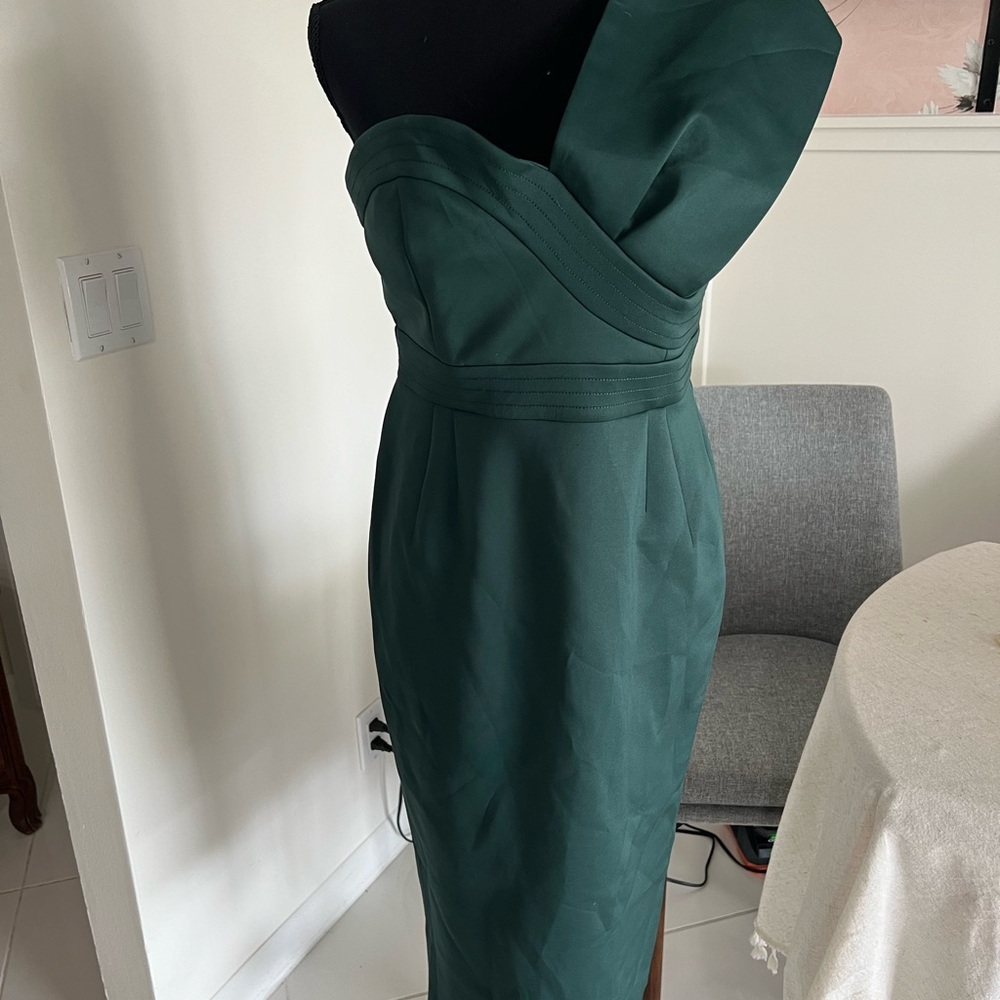 ASOS Single Shoulder Strap Calf Length Dress Green Women’s US 8/uk12